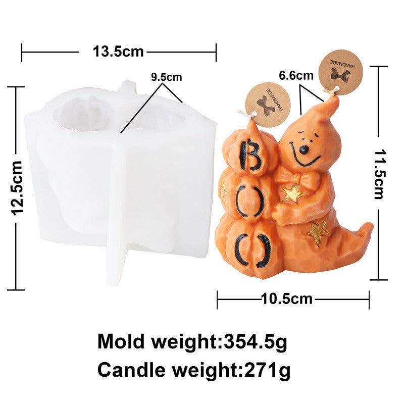 Halloween Pumpkin Ghost Silicone Candle Animal Scented Plaster Resin