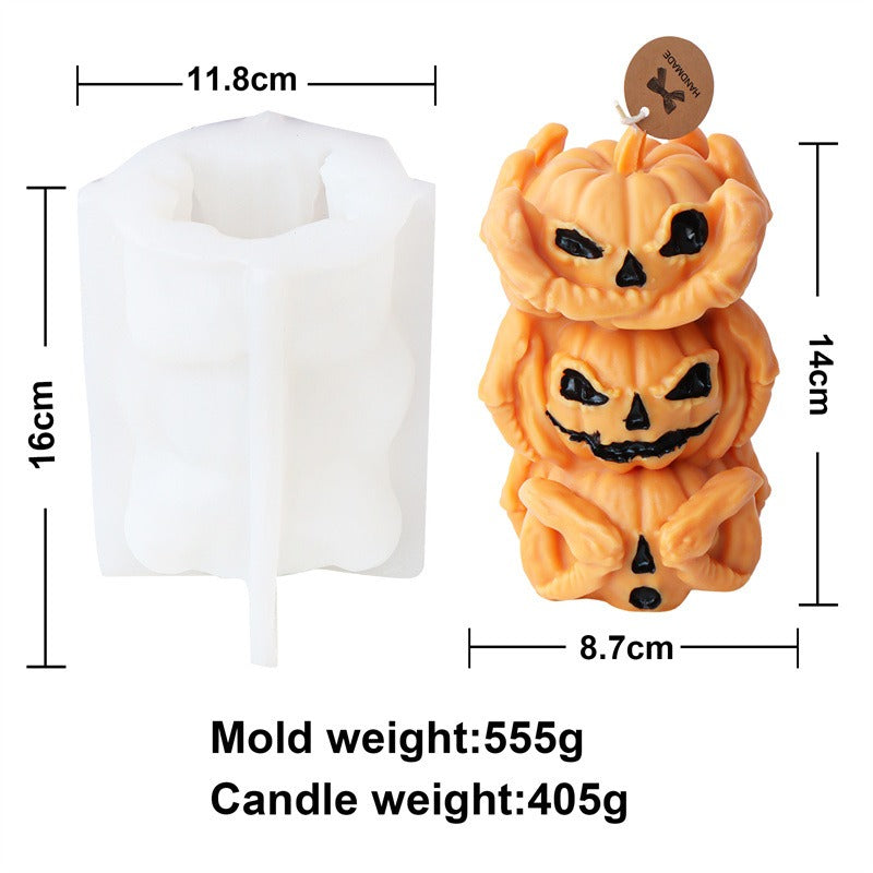 Halloween Pumpkin Ghost Silicone Candle Animal Scented Plaster Resin