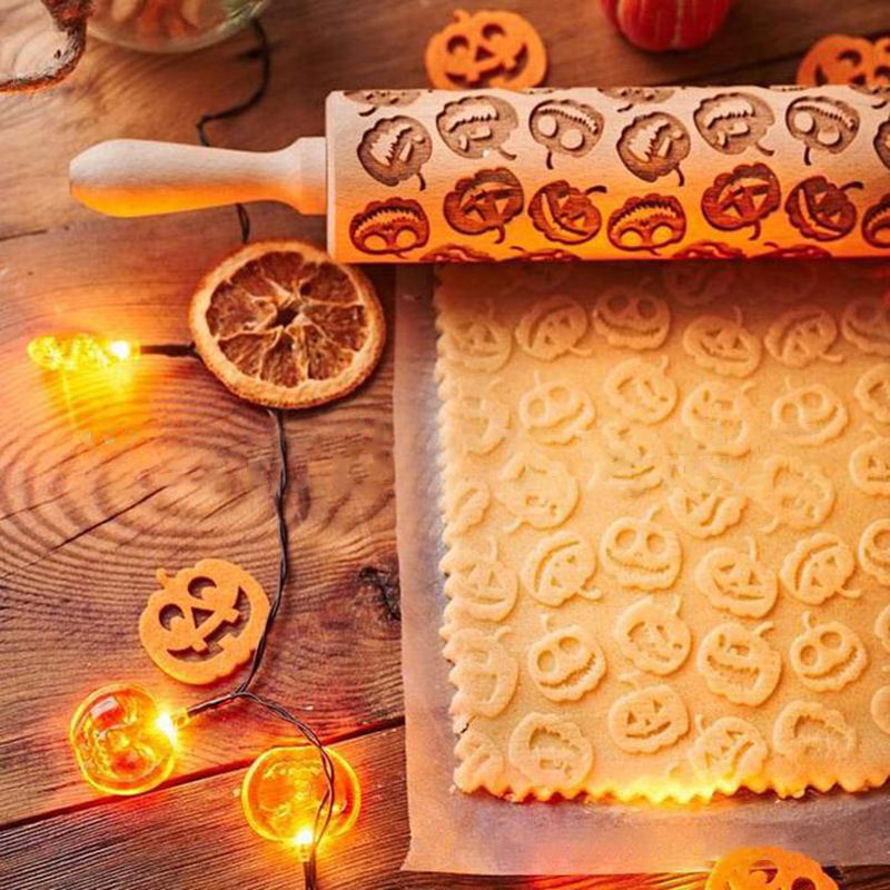 Halloween pumpkin print rolling pin