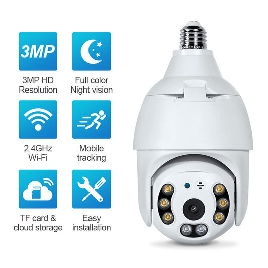 Smart Wide Voltage 110V-220V Wifi Ball Machine Indoor Lamp Head Surveillance Camera