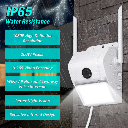 Webcam Security Camera PIR Motion Detection IP65 Waterproof