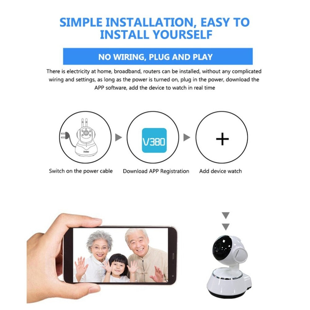 Baby Monitor Portable WiFi IP Camera Audio Video Record Surveillance