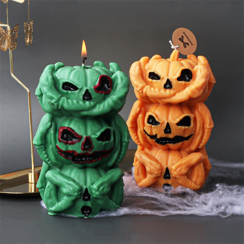 Halloween Pumpkin Ghost Silicone Candle Animal Scented Plaster Resin