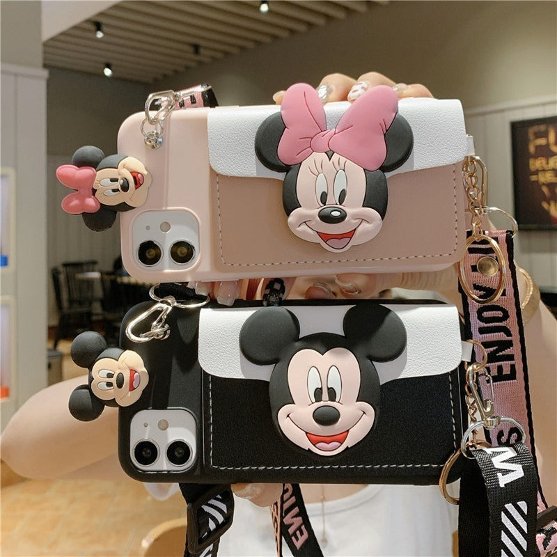 iphone13 Mickey and Minnie card coin purse cartoon