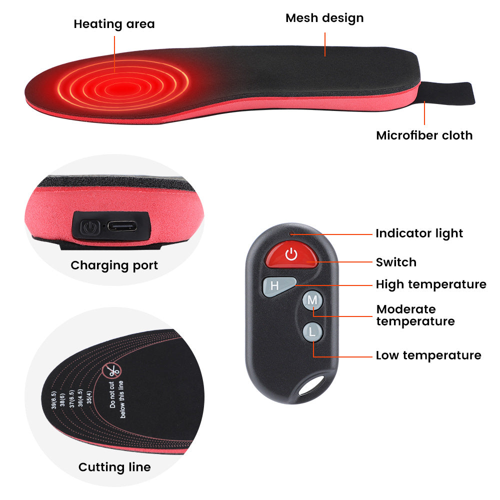 Rechargeable Electric Heating Heating Insole Three-Speed Insole