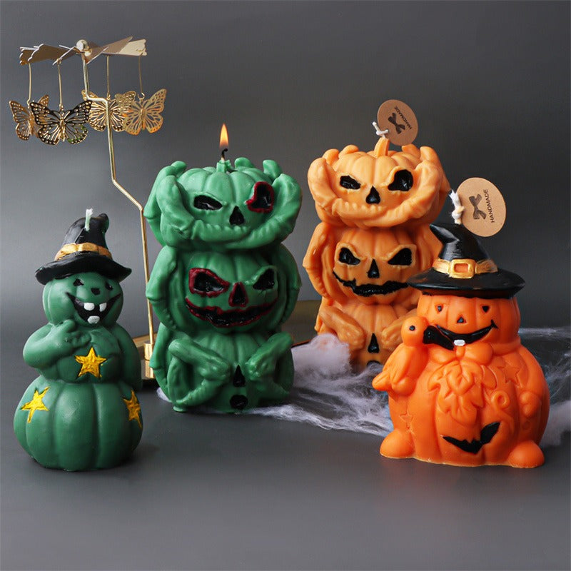 Halloween Pumpkin Ghost Silicone Candle Animal Scented Plaster Resin