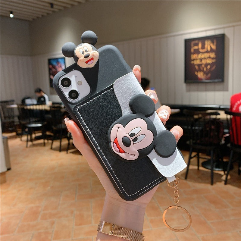 iphone13 Mickey and Minnie card coin purse cartoon