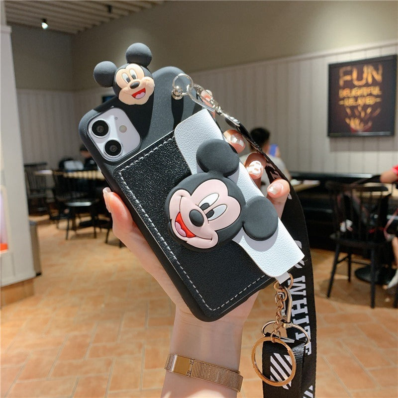 iphone13 Mickey and Minnie card coin purse cartoon