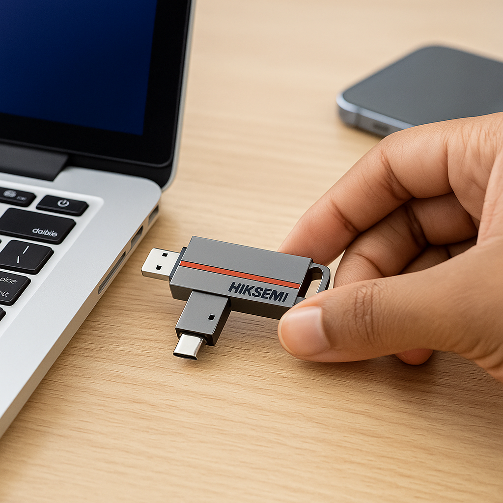 Hiksemi Dual Slim 128GB Flash Drive – USB 3.0 and Type-C in One Sleek Device