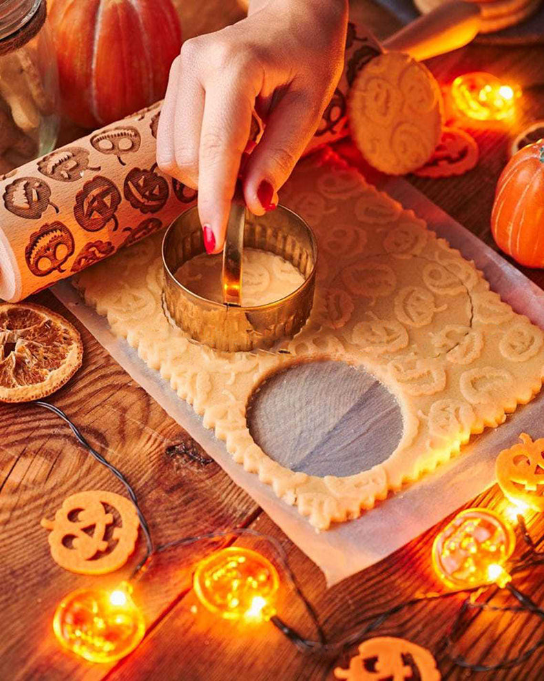 Halloween pumpkin print rolling pin