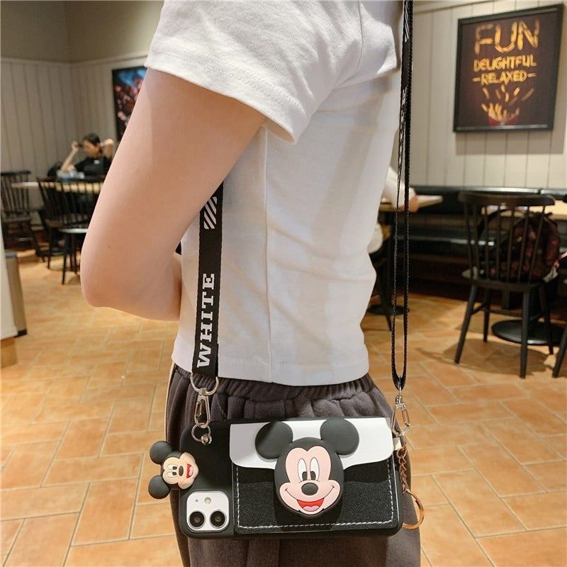 iphone13 Mickey and Minnie card coin purse cartoon