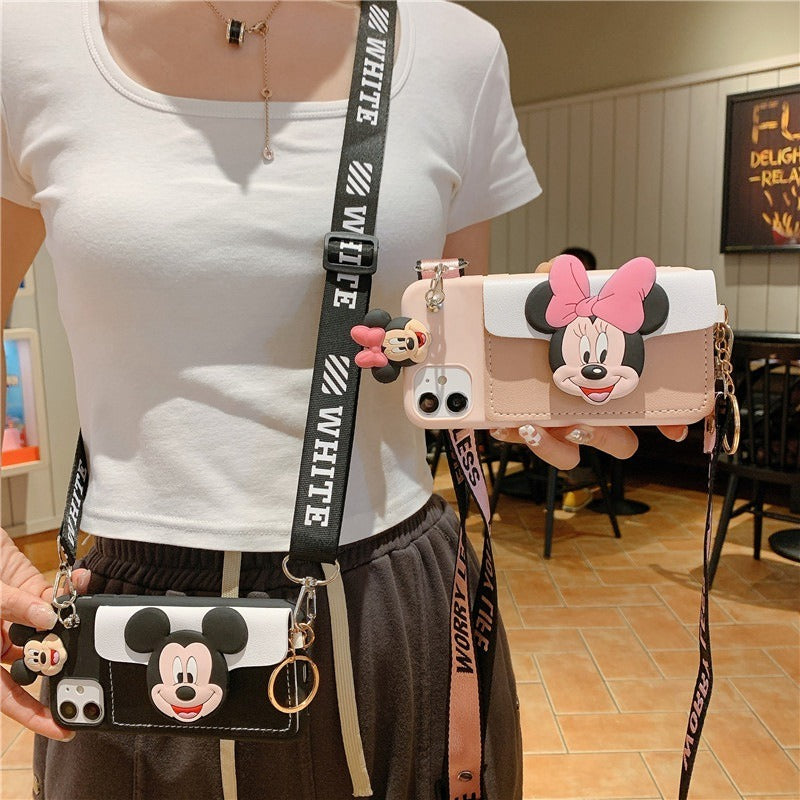 iphone13 Mickey and Minnie card coin purse cartoon