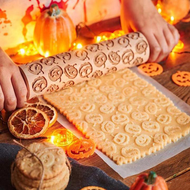 Halloween pumpkin print rolling pin